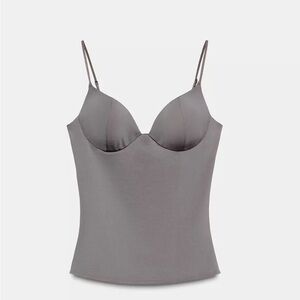 Zara Gray Spaghetti Strap Blouse